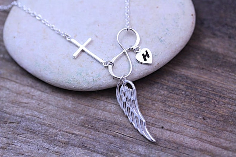 Olbye Infinity Angel Wing Necklace Choker - Silver Adjustable Everyday Jewelry For Women - View #5