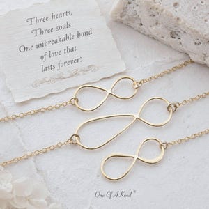 SET Gold Infinity Necklace Infinity Bond Sister's, BFF, Mom