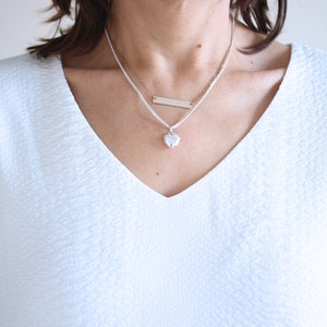 Small Heart Locket Necklace, Solid Sterling Silver Heart Necklace, Heirloom Silver Locket. 12mm. R-17.