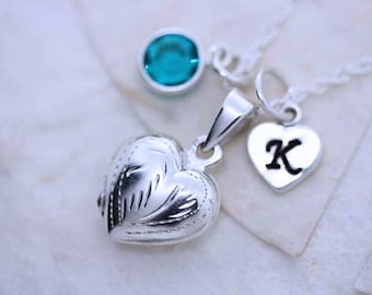 Locket. Heart locket, Sterling Silver Heart locket necklace. Personalized charms, Medium Locket, keepsake locket Jewelry, lockets.  R-22