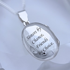 CHOOSE Silver Oval Locket Size and chain. Engraved  Oval Locket sterling silver, Custom quote locket, Customize Message. Silver Oval locket