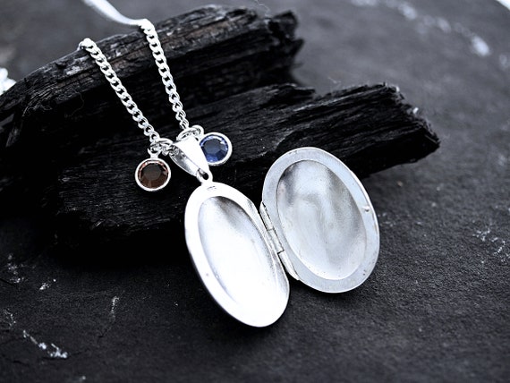 Genuine Sterling Silver Medium Oval Locket Necklace Two