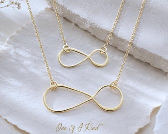 SET Of Two Gold Infinity Necklace Infinity Bond Sister's, BFF, Mom
