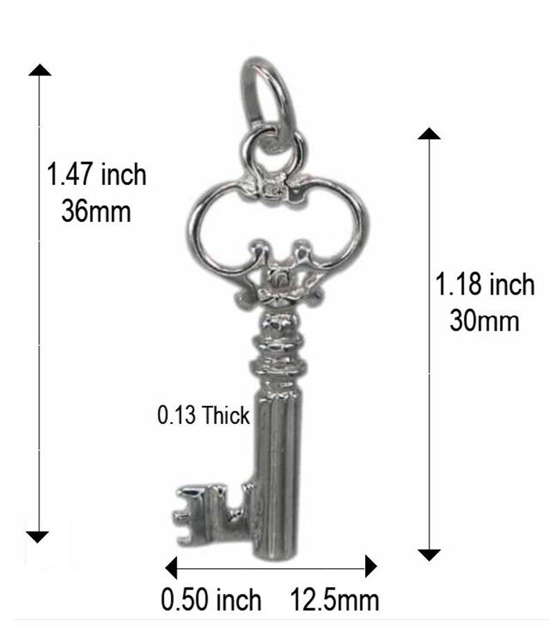 Sterling Silver Key Necklace Key Jewelry Antique Key Etsy