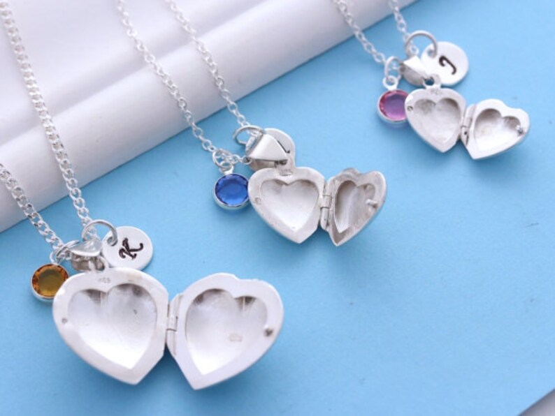 Sterling Silver Guardian Angel Locket Heart Locket Necklace Etsy