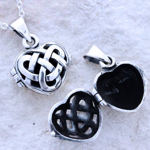 Solid Sterling silver Locket. Celtic Love Knot locket necklace. Celtic knot locket. Locket Necklace, Celtic Locket Jewelry, Mony-Art -60