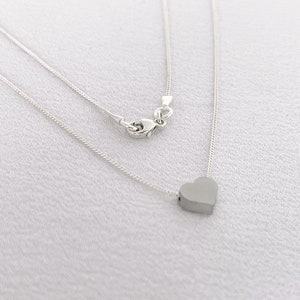 925 Sterling silver Chain Rhodium Anti tarnish Hypoallergenic Heart Necklace. Small Heart Necklace, Item NOT returnable. Heart 6x6mm. image 2