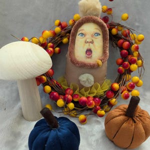 Halloween baby gourd, art doll, unique, hand made