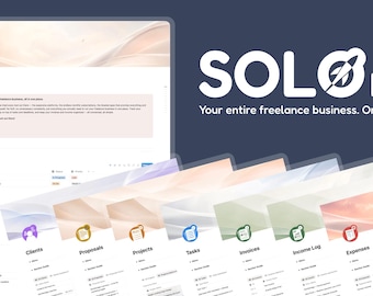 Plantilla de Notion para autónomos / Sistema de gestión empresarial para autónomos / Seguimiento de clientes, proyectos y facturas