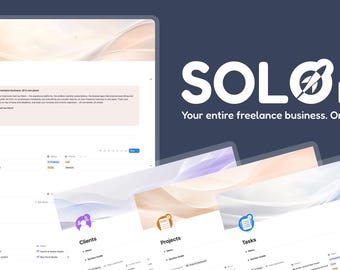 Plantilla gratuita de Notion para autónomos / Rastreador de clientes, gestor de proyectos y tareas / Solo HQ
