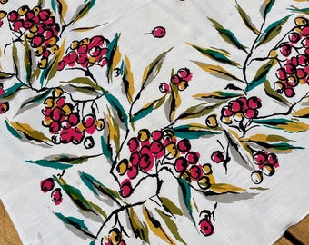 Beautiful Retro Scarf, MCM Scarf, Silk Scarf, Abstract Botanicals, Large, Wonderful Condition!