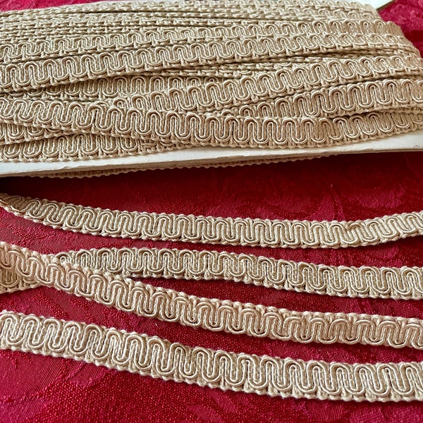 Vintage Trim or Braid, Conso Brand, Scroll Gimp, Cotton/Acetate, Made in India, 1980s, By the Yard