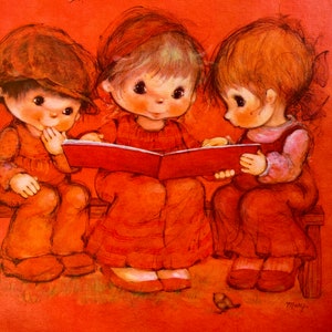 SPRING SALE!  Precious Moments Vintage Hallmark Photo Album, 1972, Orange, Unused, Near Perfect Condition, Fabulous!