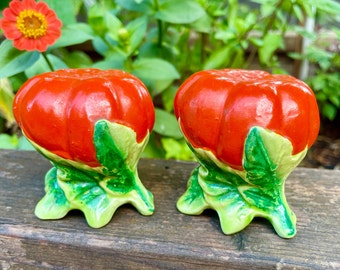 Vintage Salt and Pepper Shakers, Tomatoes or Pumpkins? Made in Japan, Excellent Condition, Wonderful!