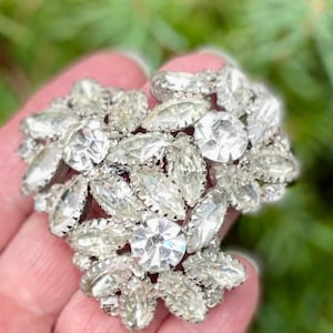 Vintage Rhinestone Brooch: Large Sparkly 1960s Pin