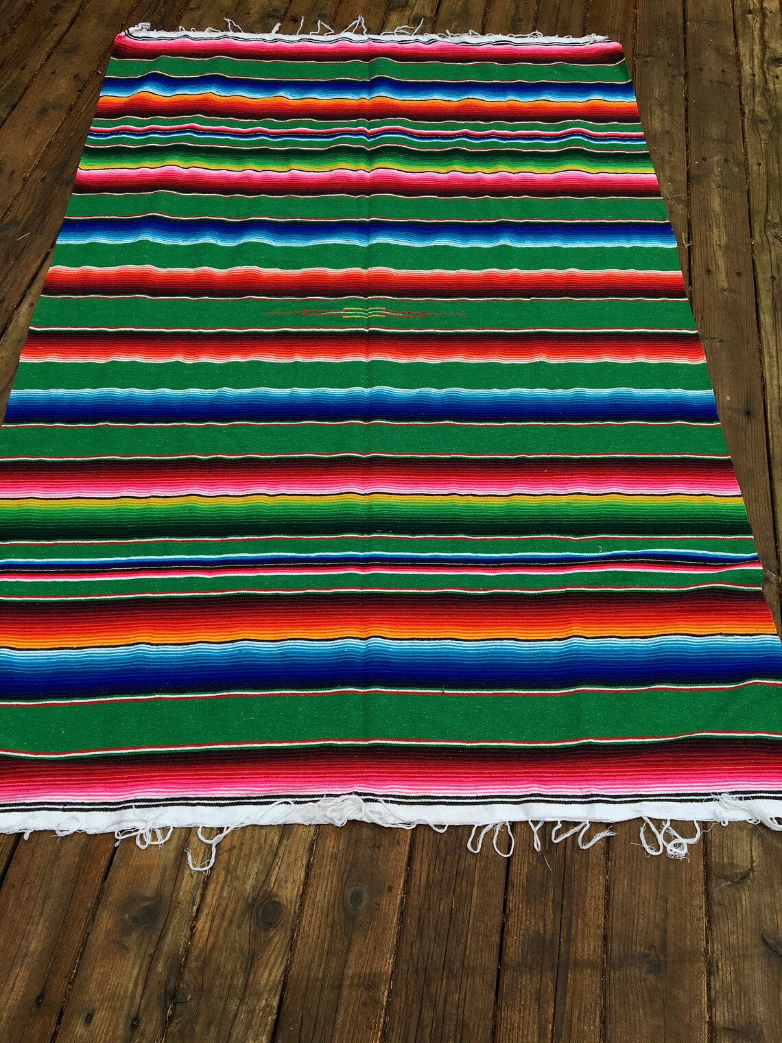 Vintage Saltillo Blanket Mexican Blanket Big and Bright Etsy