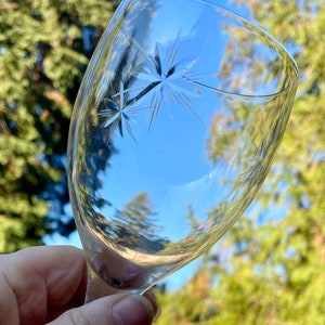 MCM Etched Glasses, Wine Glasses, Starburst Pattern, 1960s, Two Glasses, Selling as a Set, Beautiful!