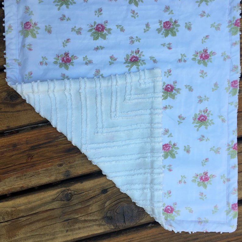 Chenille Blanket Vintage Chenille and Retro Linen Baby Etsy