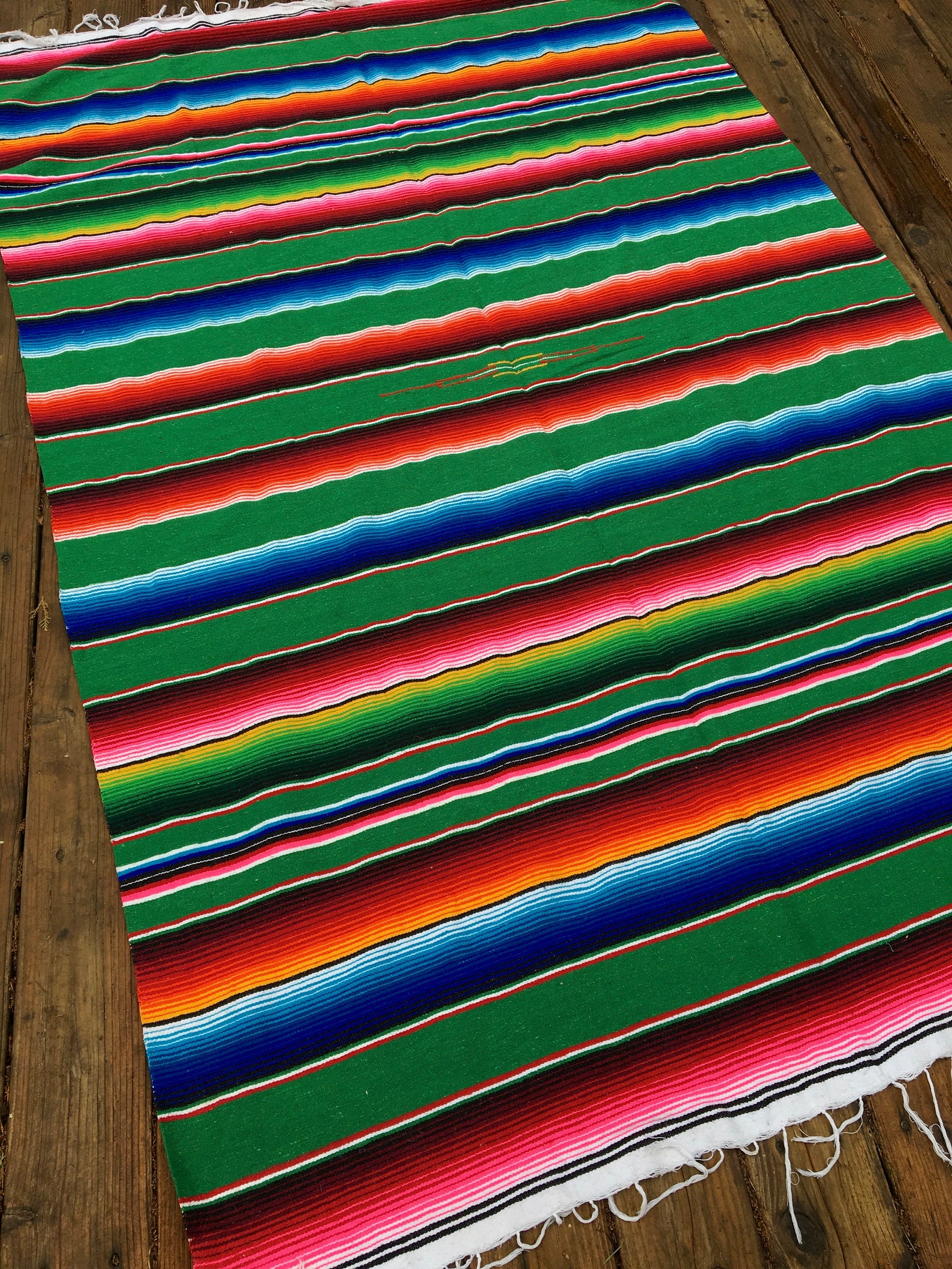 Vintage Saltillo Blanket Mexican Blanket Big and Bright Etsy