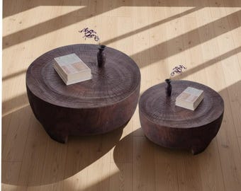 Mesa de centro elegante de estilo vintage – Diseño nórdico moderno, muebles minimalistas, decoración elegante para la sala de estar, elemento decorativo para el hogar, madera duradera.