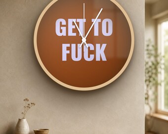 Reloj de pared grosero / "Vete a la mierda" / Decoración silenciosa de 25 cm con palabrotas para la oficina / Regalo divertido para compañeros de trabajo / Colores personalizados, hecho a medida