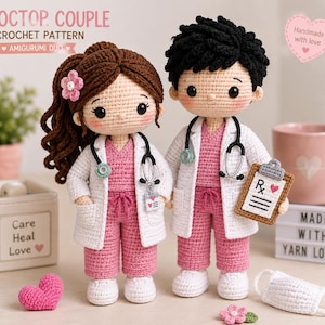Doctor Nurse Amigurumi Crochet Pattern | Medical Doll PDF (Digital Download)