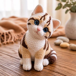 Schema per realizzare un gatto soriano realistico all'uncinetto / Tutorial per amigurumi di un gattino realistico (Download PDF)