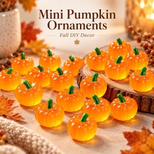 Minipumpa-dekorationer, orange höstbordsdekorationer, Halloween Thanksgiving-miniatyrer, gör-det-själv-pumpor, höstdekorationer med skålfyllning