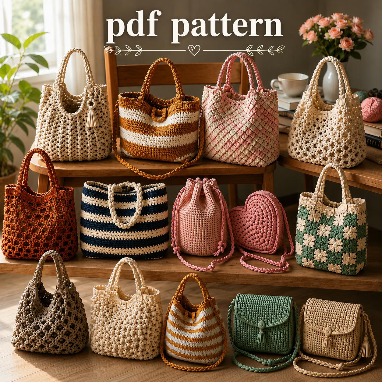 30 Crochet Purses and Bags To Make at Home: Fresh Patterns for Everyday Carryalls 27 17-Pattern Bag Bundle