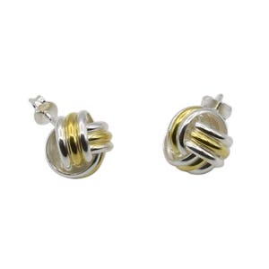 GemKollect® Liebesknoten Handgemachte Massive 925 Sterling Silber Ohrstecker Größe 12MM: 1525
