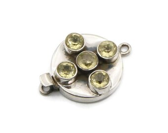 GemKollect® Citrine 925 Sterling Silver Single Strand Box Clasp Size 1 1/8&quot; :C205