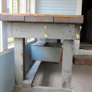 1900s Workbench - FREE LOCAL PICKUP - industrial Bench - kitchen  Work Table - Wood - 20s - Standing Desk - Kitchen Counter - Factory -