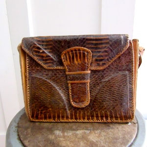 Alligator Bag - Purse - Vintage Hand Made - Shoulder Bag - 40s - 50s