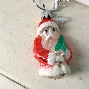 Santa Claus Christmas ornament - handmade glass Christmas tree decor xmas
