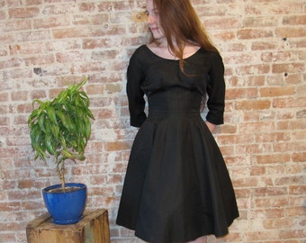 Little Black Dress - Vintage 1950s LBD Cocktail Dress  Party Dress black tie