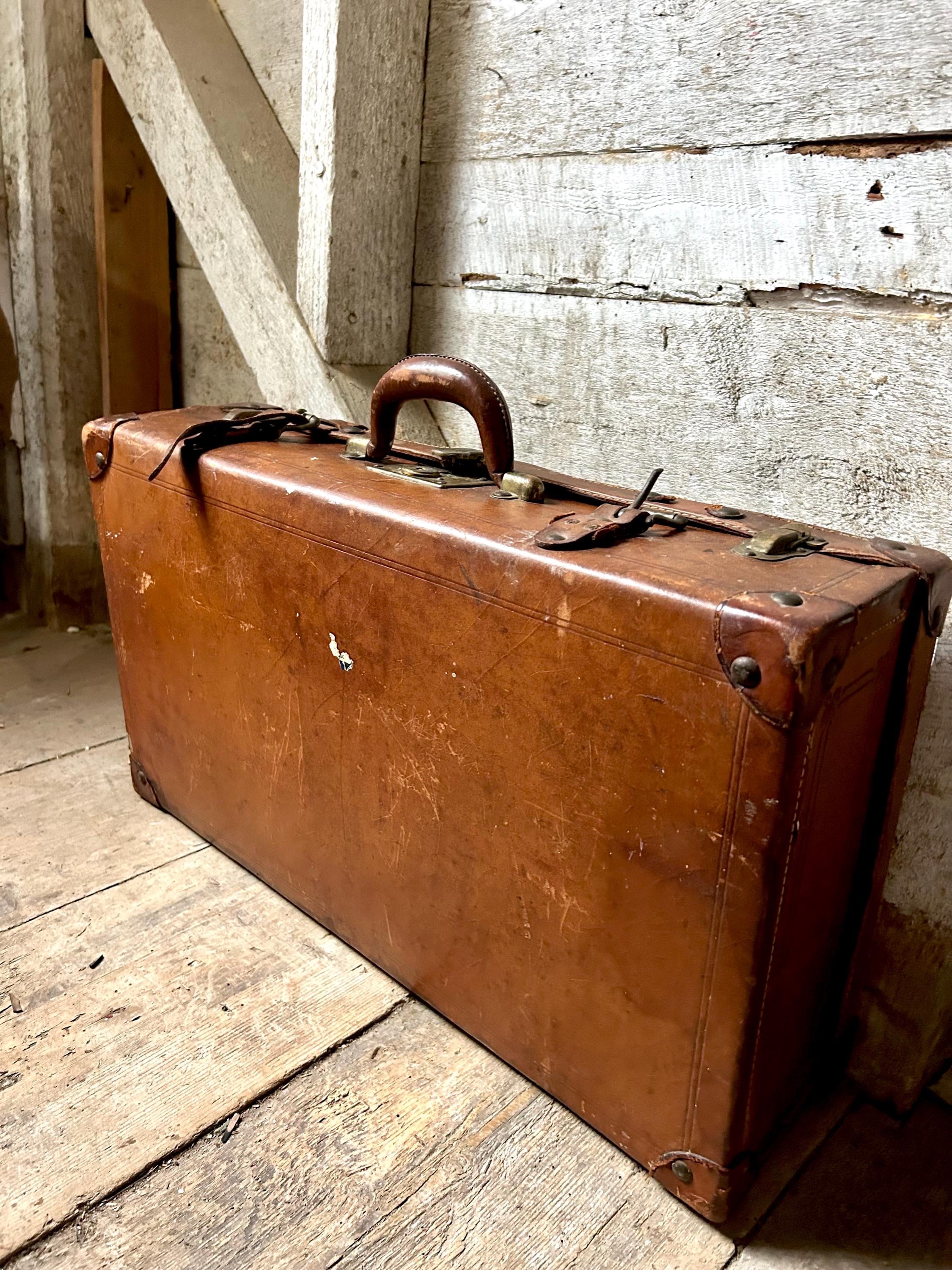 ANCIENNE VALISE DU XIXe-XXe Siècle de Couleur Marron EUR 49,41