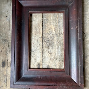 Antique wood picture frame large frame Victorian Edwardian wide frame dark brown wood