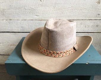 Resistor suede cowboy hat - western hat - mens cowboy hat - suede hat - tan -hat