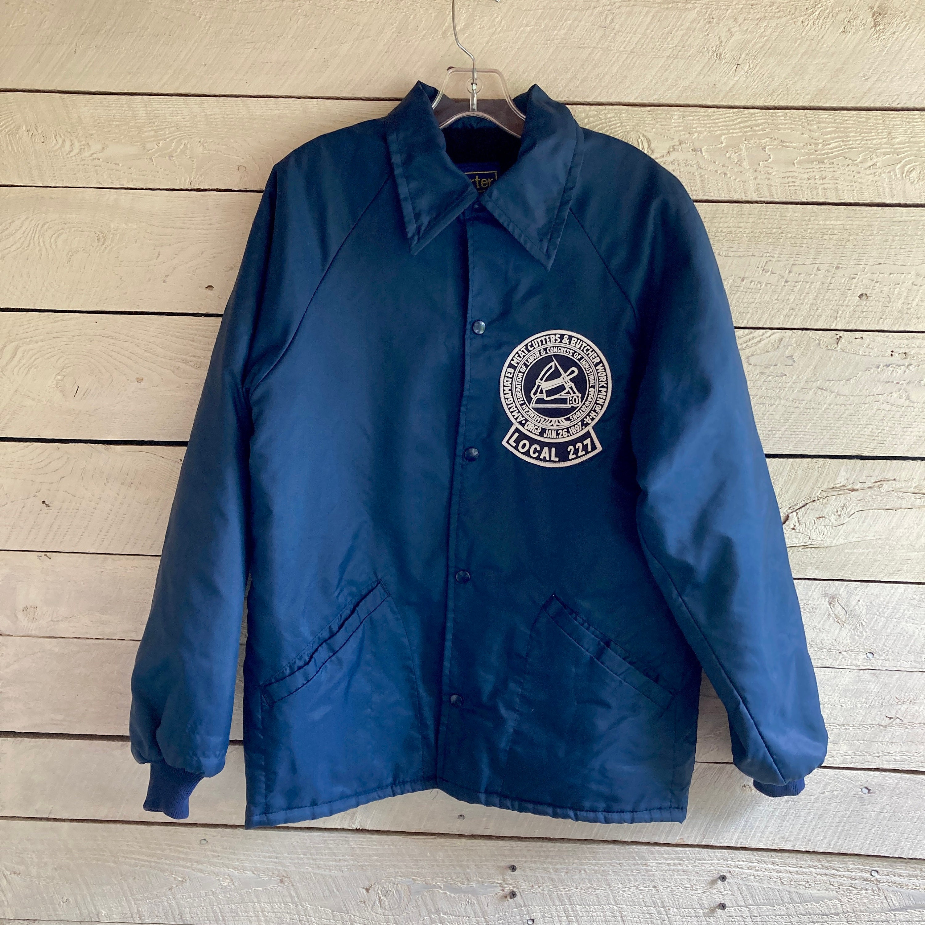 Blue Starter Jacket Union Meat Cutters & Butchers Mens