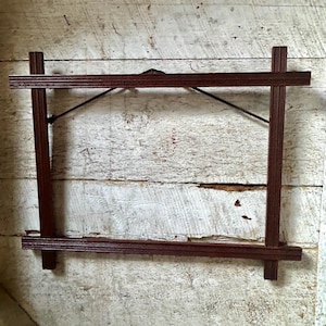 30s Adirondack frame hand carved primitive rustic farmhouse tramp art cross frame