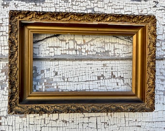 Antique ornate gold wood frame picture frame - wall decor - vintage frame - small frame