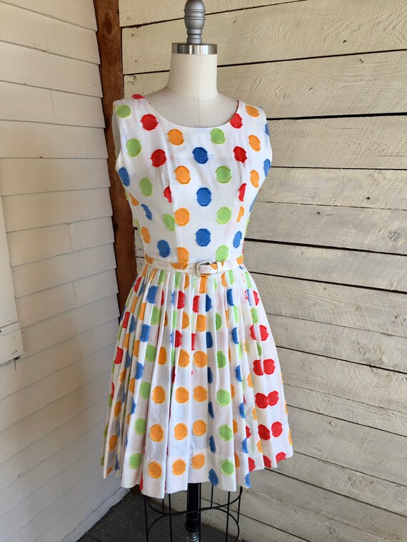 50s Polka Dot XS dress - Colorful - Rockabilly - … - image 6