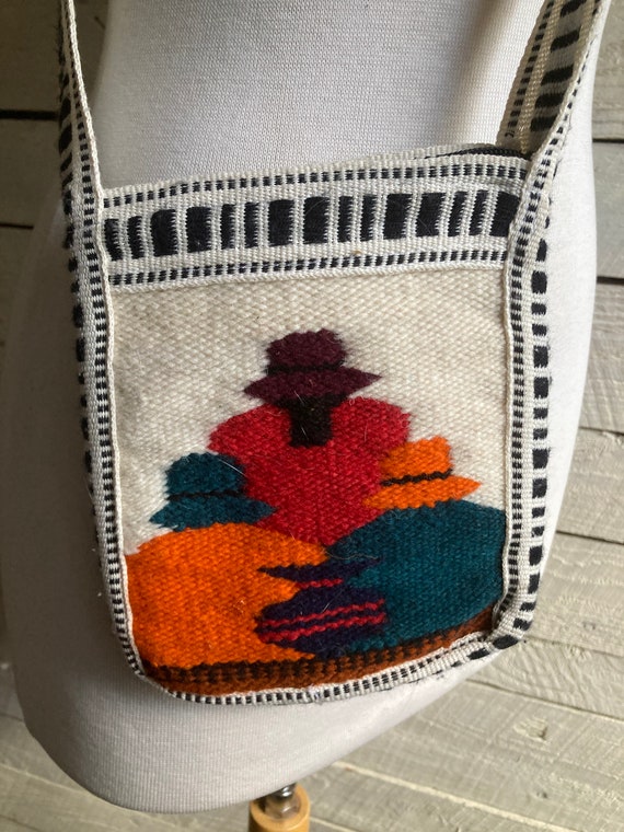 Ethnic wool pouch - hippie - boho - handmade - ha… - image 6