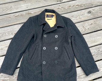XS Vintage 40s 10 Button Peacoat USN United States Navy Blue
