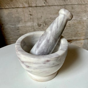Marmor Mörser und Pistill Bauernhaus Küche Dekor Steinschale Display