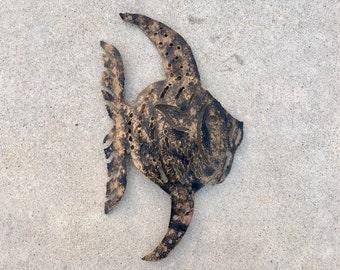 Brutalist Mid Century fish wall art Curtis Jere style metal relief sculpture - wall hanging -art