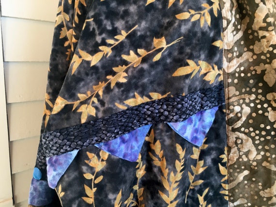 Patchwork reversible artsy cotton jacket - open j… - image 7