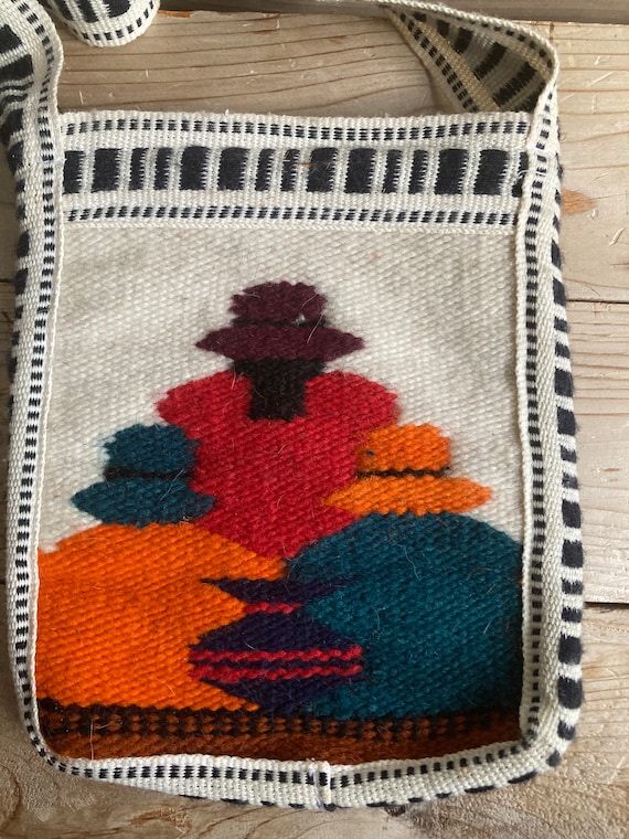 Ethnic wool pouch - hippie - boho - handmade - ha… - image 4