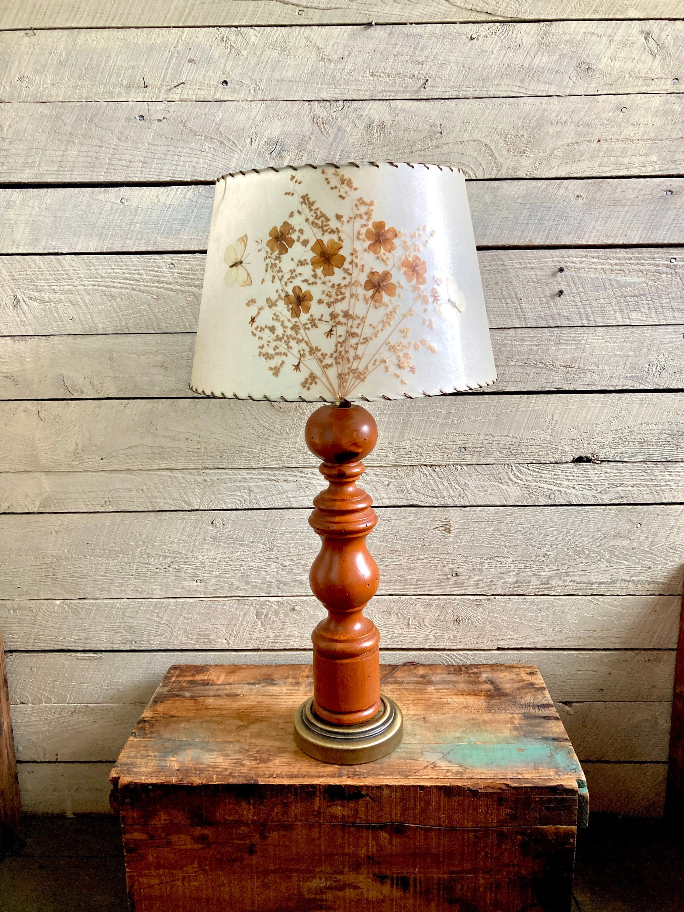 その他 50s wood lamp 50s 60s Large Wood Lamp - Rustic Decor - Handmade - 1950s - Hand