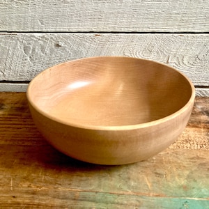wooden bowl farmhouse handmade - blond wood primitive - salad bowl Woodbury Woodware